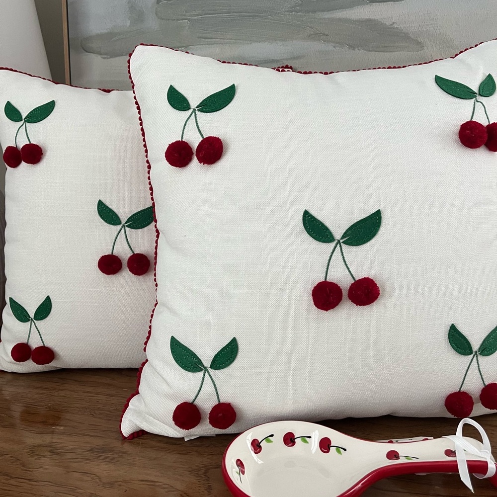 cherry throw pillows